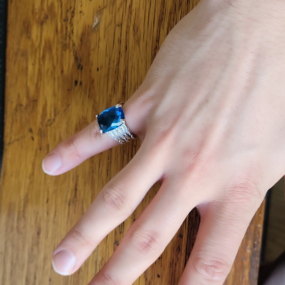 David Yurman Blue Topaz Ring - Picture 7 of 8